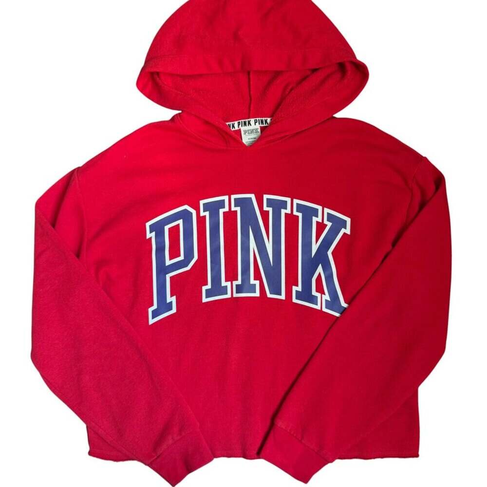PINK by Victoria's Secret Cropped Hooded Sweatshirt - Size Medium